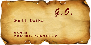 Gertl Opika névjegykártya